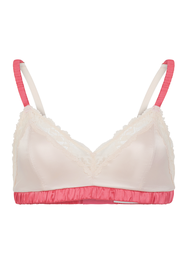 Seraphina Floral Lace And Satin Bralette