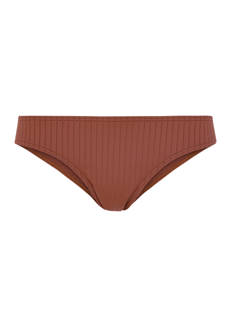 Stella Dark Brown Ribbed Bikini Bottoms