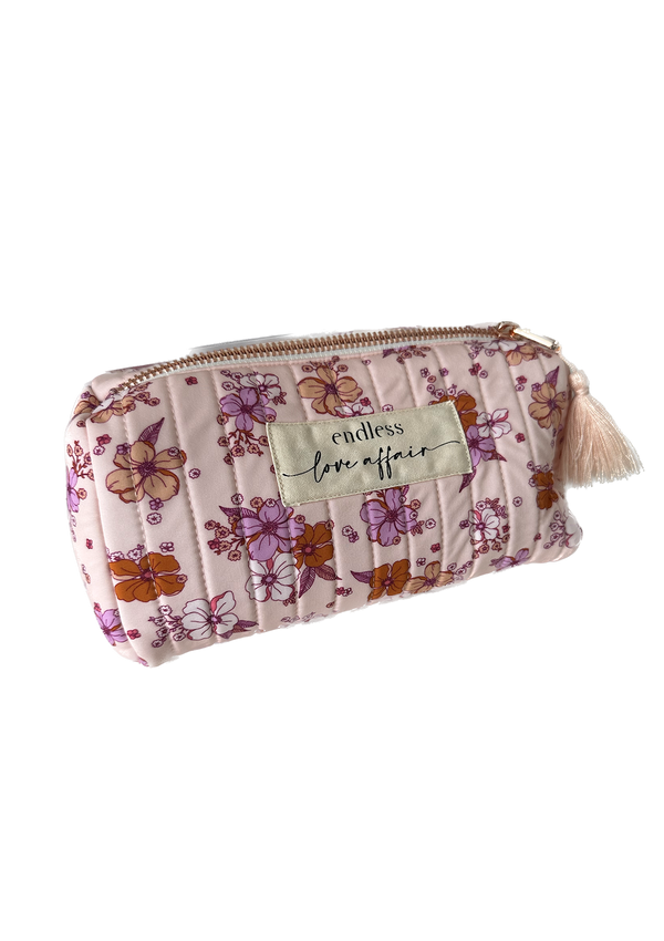 Tansy Pink Woodland Floral Cosmetic Bag