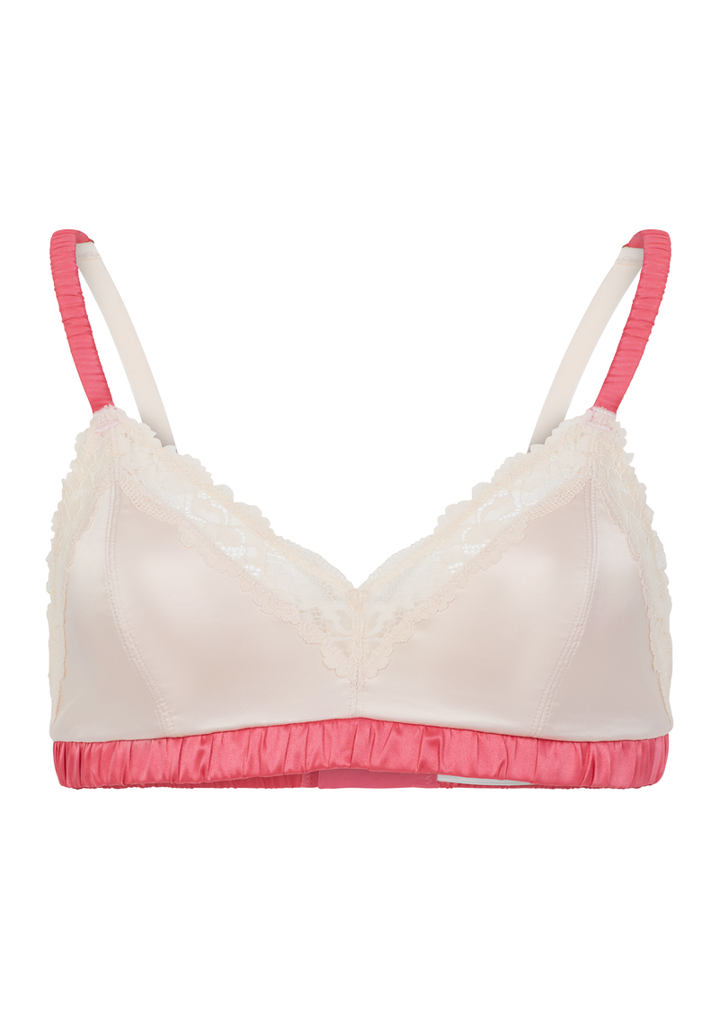 Seraphina Floral Lace And Satin Bralette