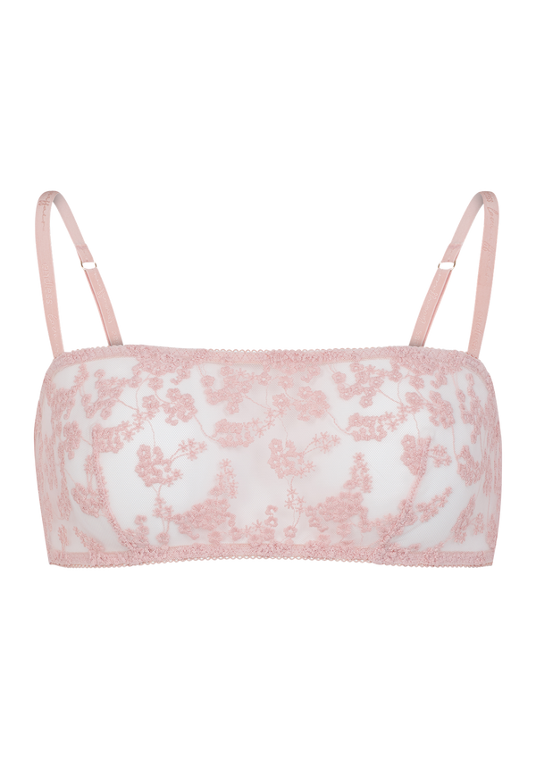 Isla Pink Embroidered Lace Floral Bralette