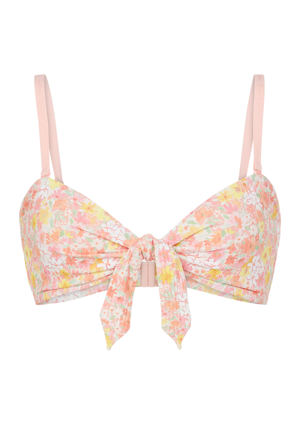 Eleanor Tie Front Multi Floral Bikini Top