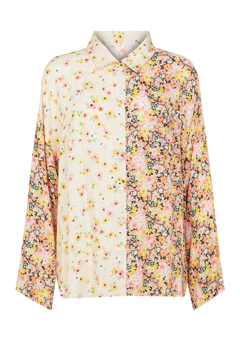 Olive Mix Floral Print Pyjama Shirt