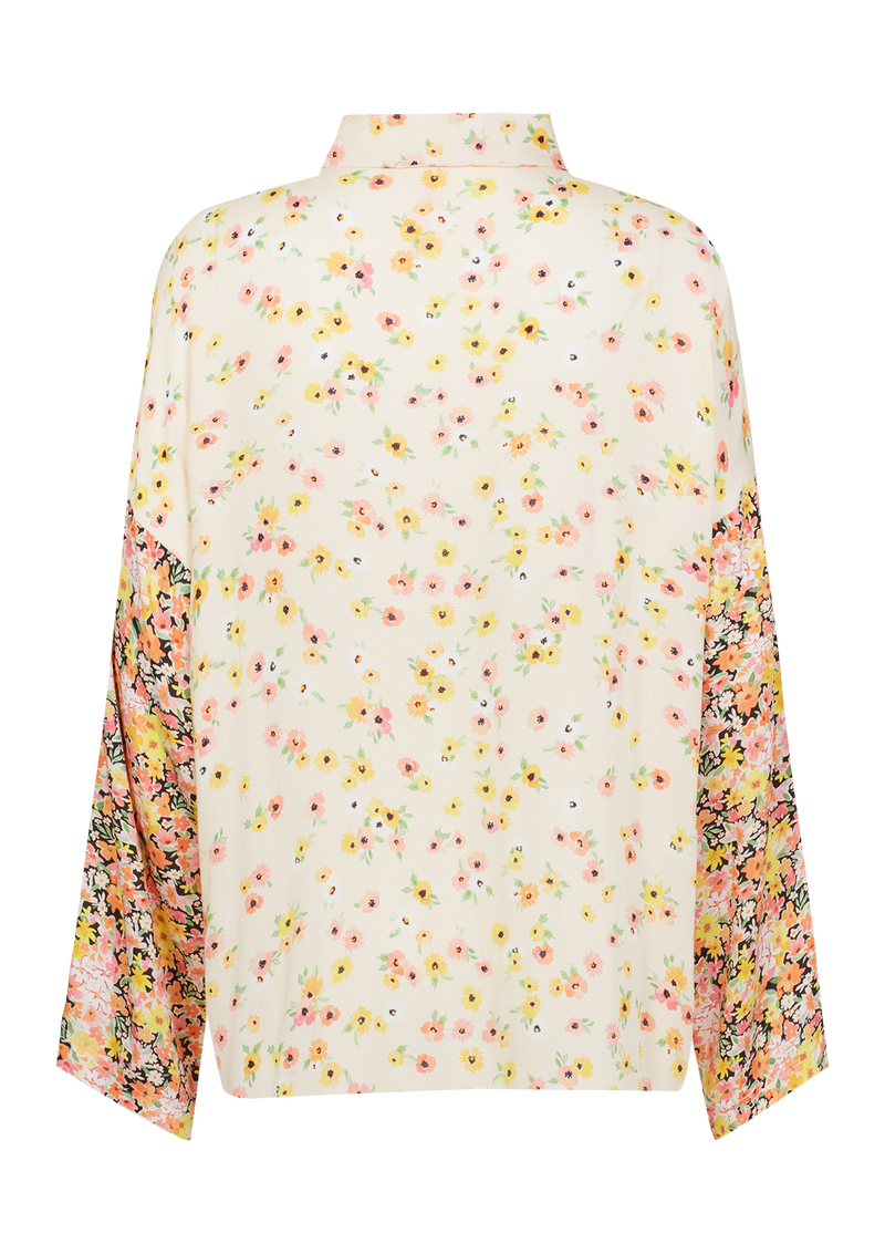 Olive Mix Floral Print Pyjama Shirt