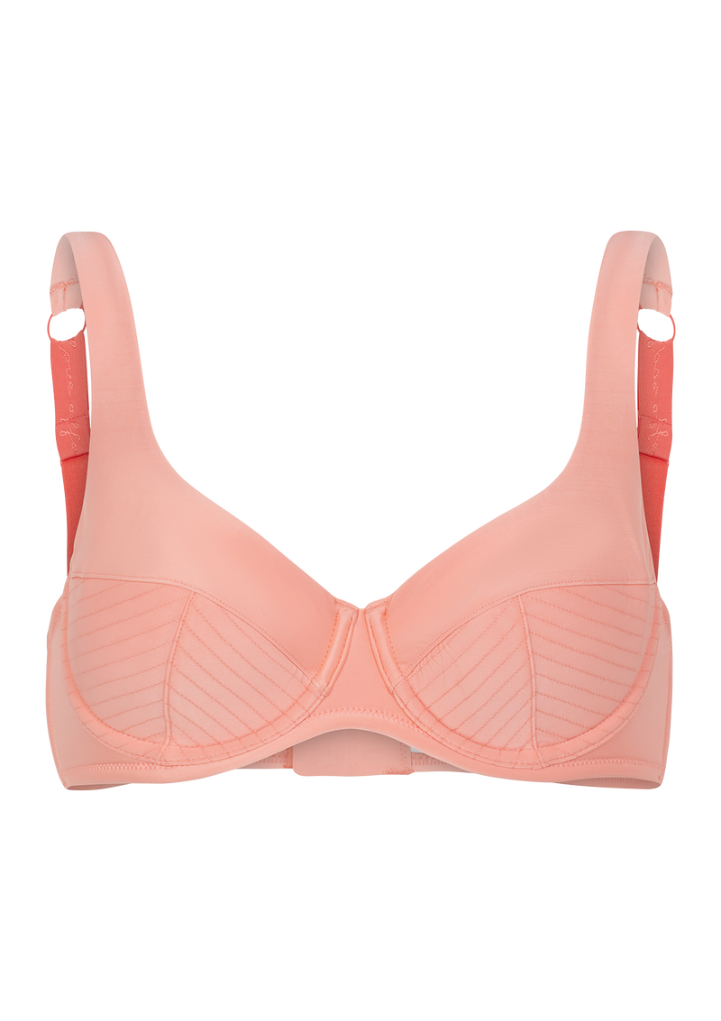 Evaline Coral Quilted Bra