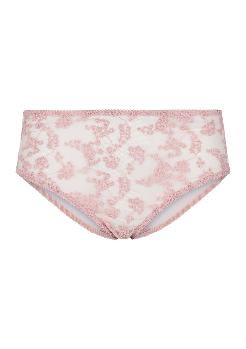 Lola Pink Embroidered Lace High Waist Knickers
