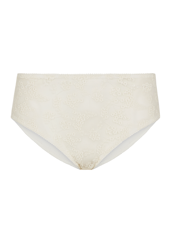 Lola Cream Embroidered Lace High Waist Knickers
