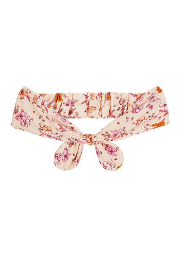 Misty Pink Mixed Floral Tie Front Headband