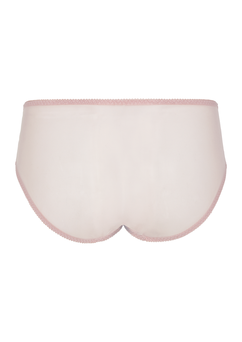 Lola Pink Embroidered Lace High Waist Knickers