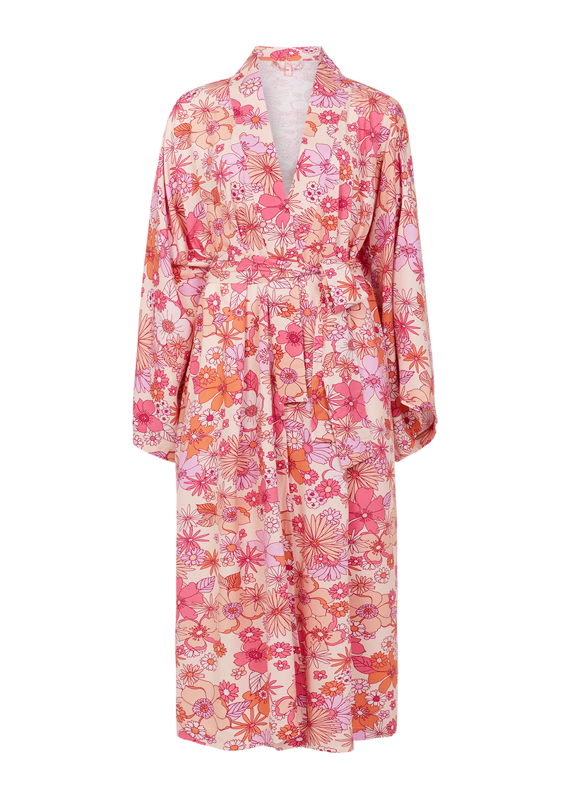 Ada 60s Floral Dressing Gown Endless Love Affair Ada 60s Floral Dressing Gown Endless Love Affair
