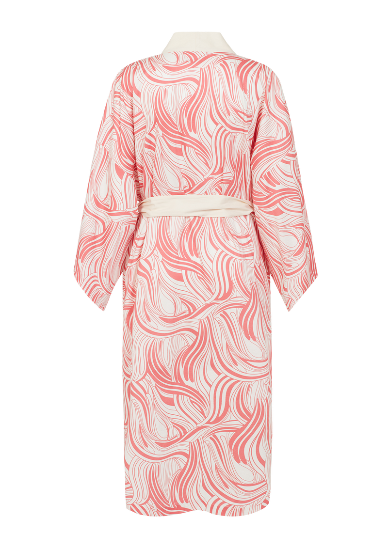 Mabel Geometric Swirl Print Kimono Dressing Gown