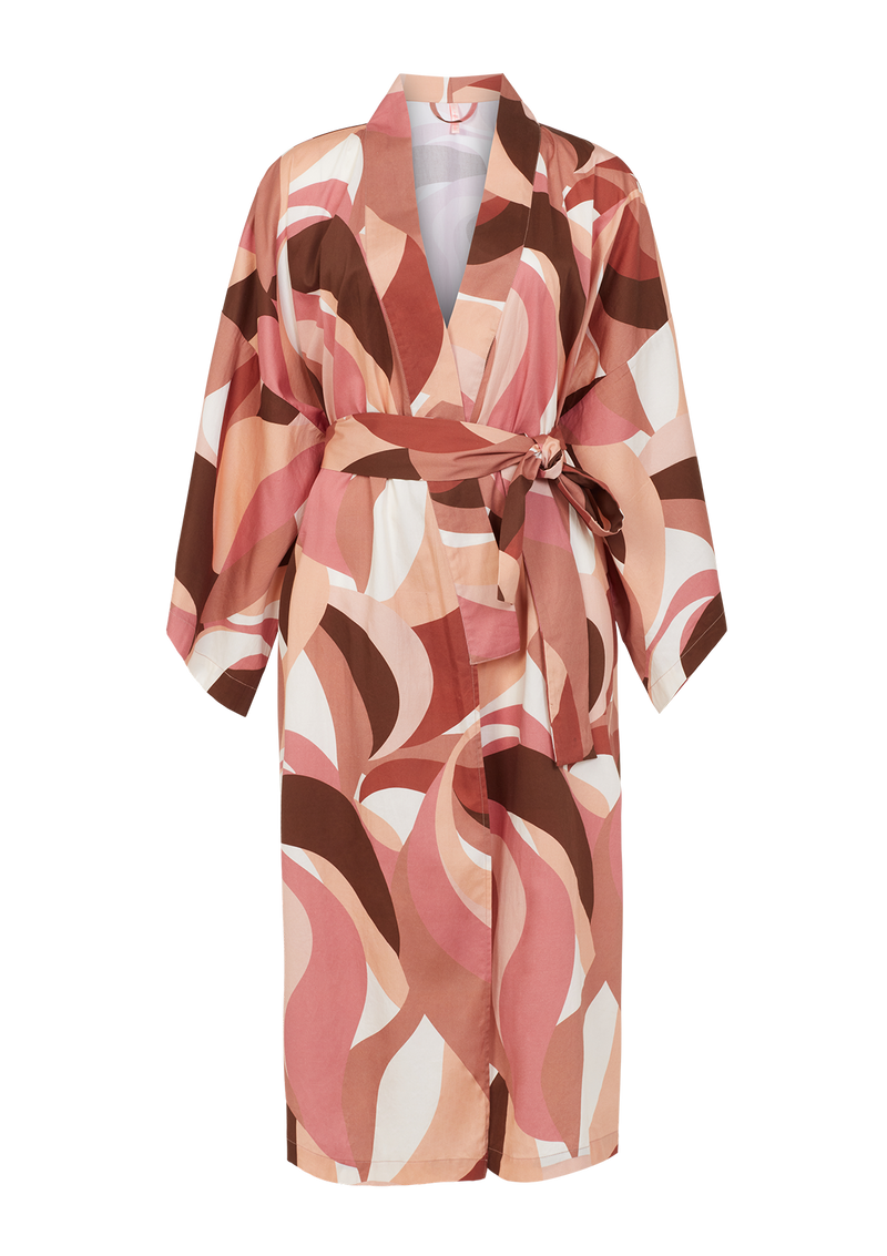 Mabel Sand Swirl Kimono Dressing Gown