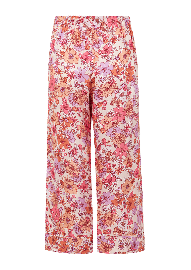 Delilah 60s Floral Cropped Wide Leg Pyjama Bottom