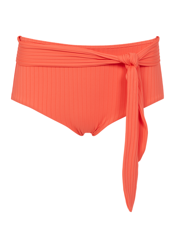 Bonnie Red Ribbed High Waist Bikini Bottom