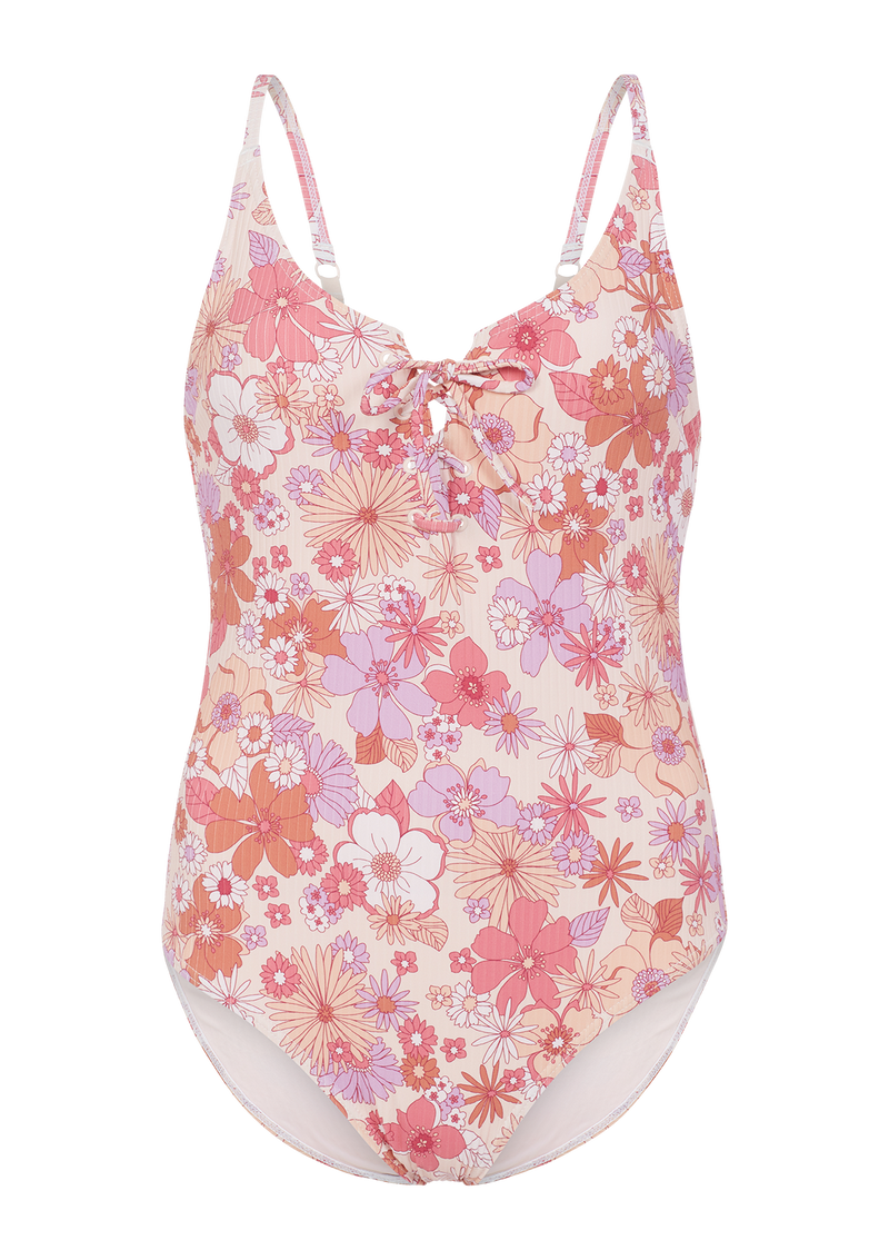 Dulcie Lace Front Floral Swimsuit